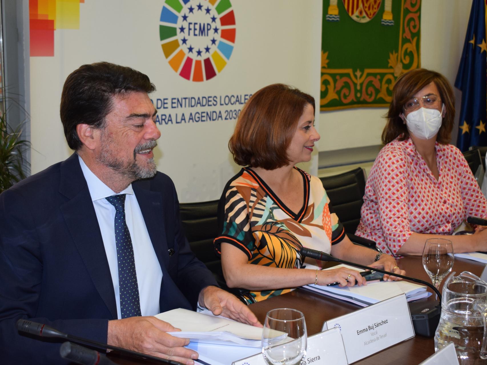 La presidenta de la Diputación de Palencia, Ángeles Armisén, en la reunión de la FEMP, este martes.