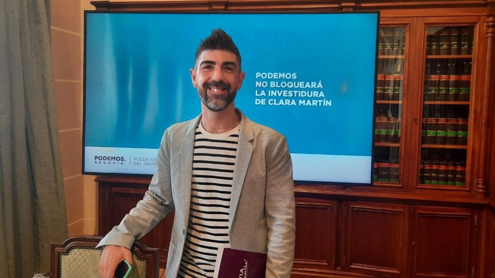 El portavoz de Podemos en el Ayuntamiento de Segovia, Guillermo San Juan.