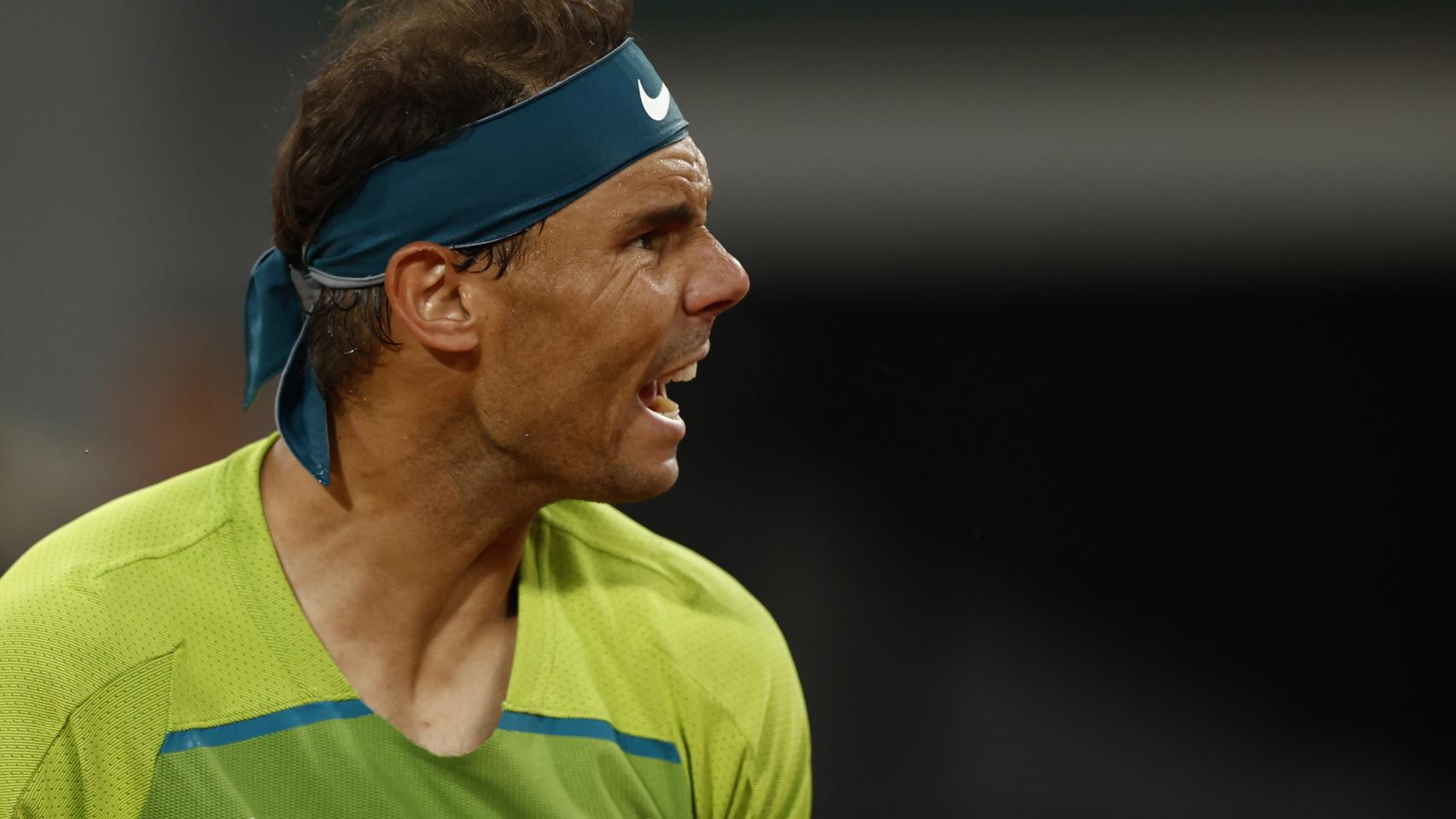 Nadal, durante el partido ante Djokovic.