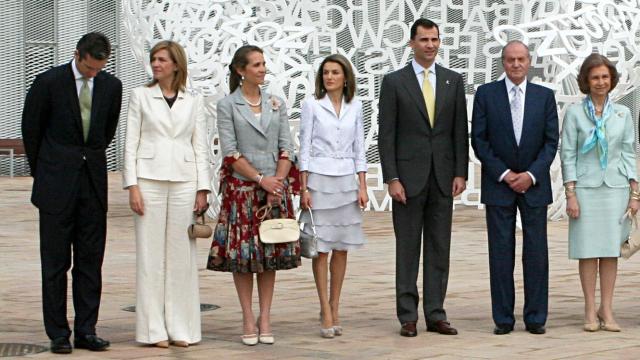 La familia real, en la Expo de Zaragoza de 2008.