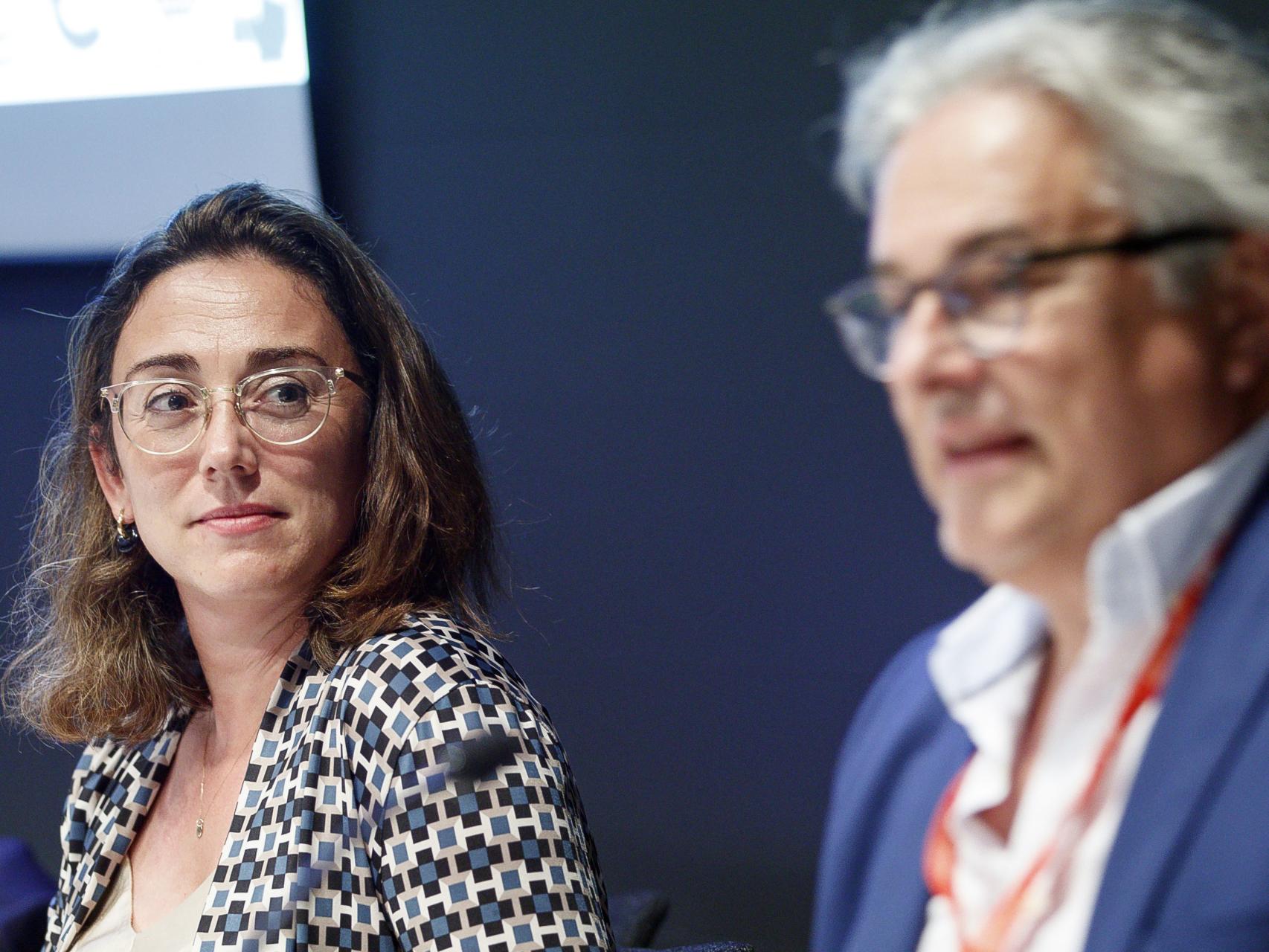 La consejera de Movilidad, María González, durante su intervención este miércoles en el SIL de Barcelona.
