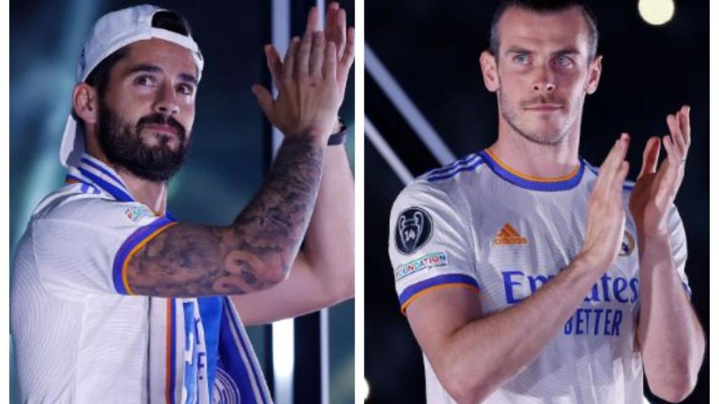 Isco y Bale, durante la celebración de La Decimocuarta