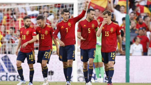 Álvaro Morata celebra su gol.
