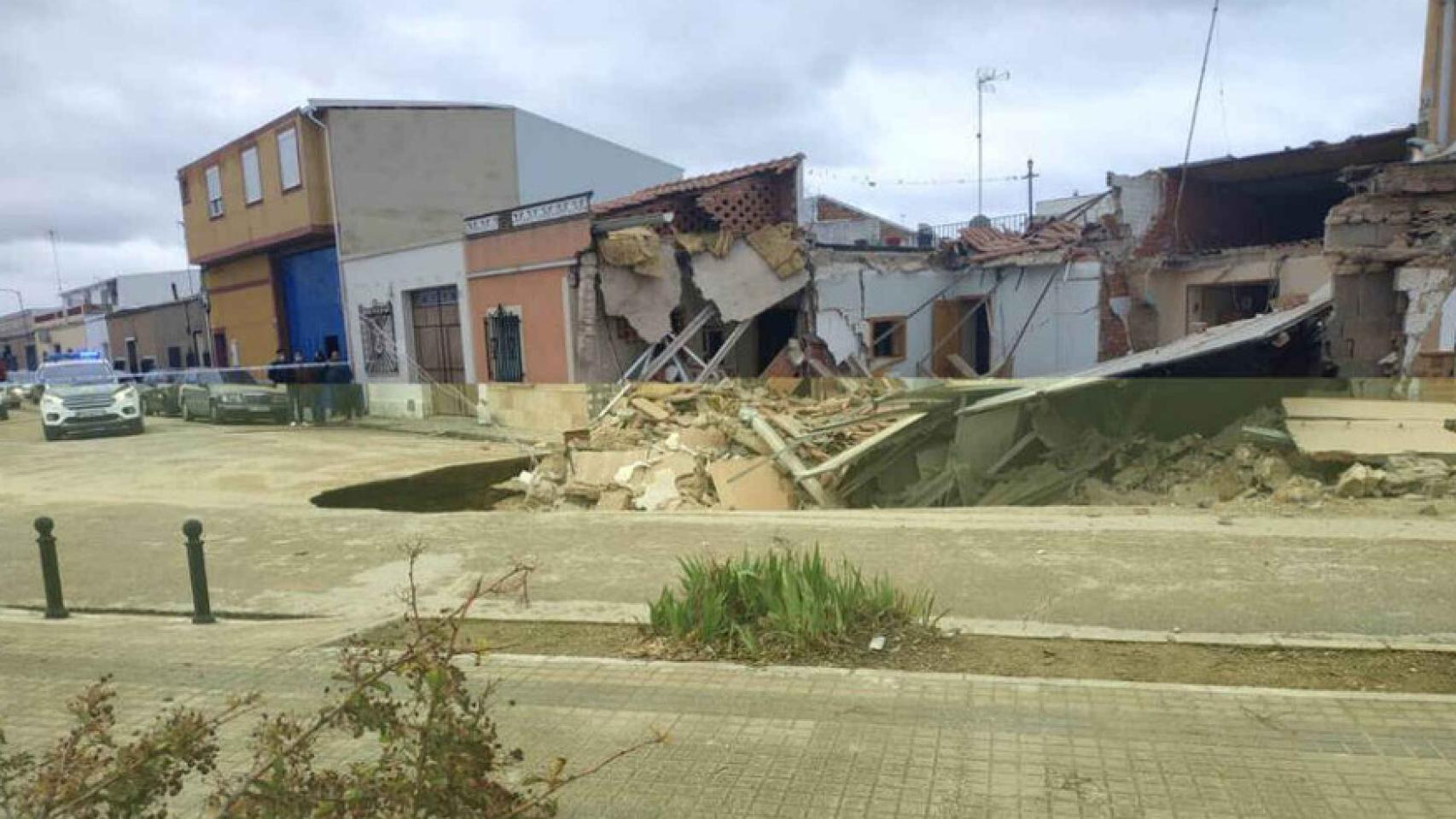 Hundimientos en Tomelloso en febrero de 2021.