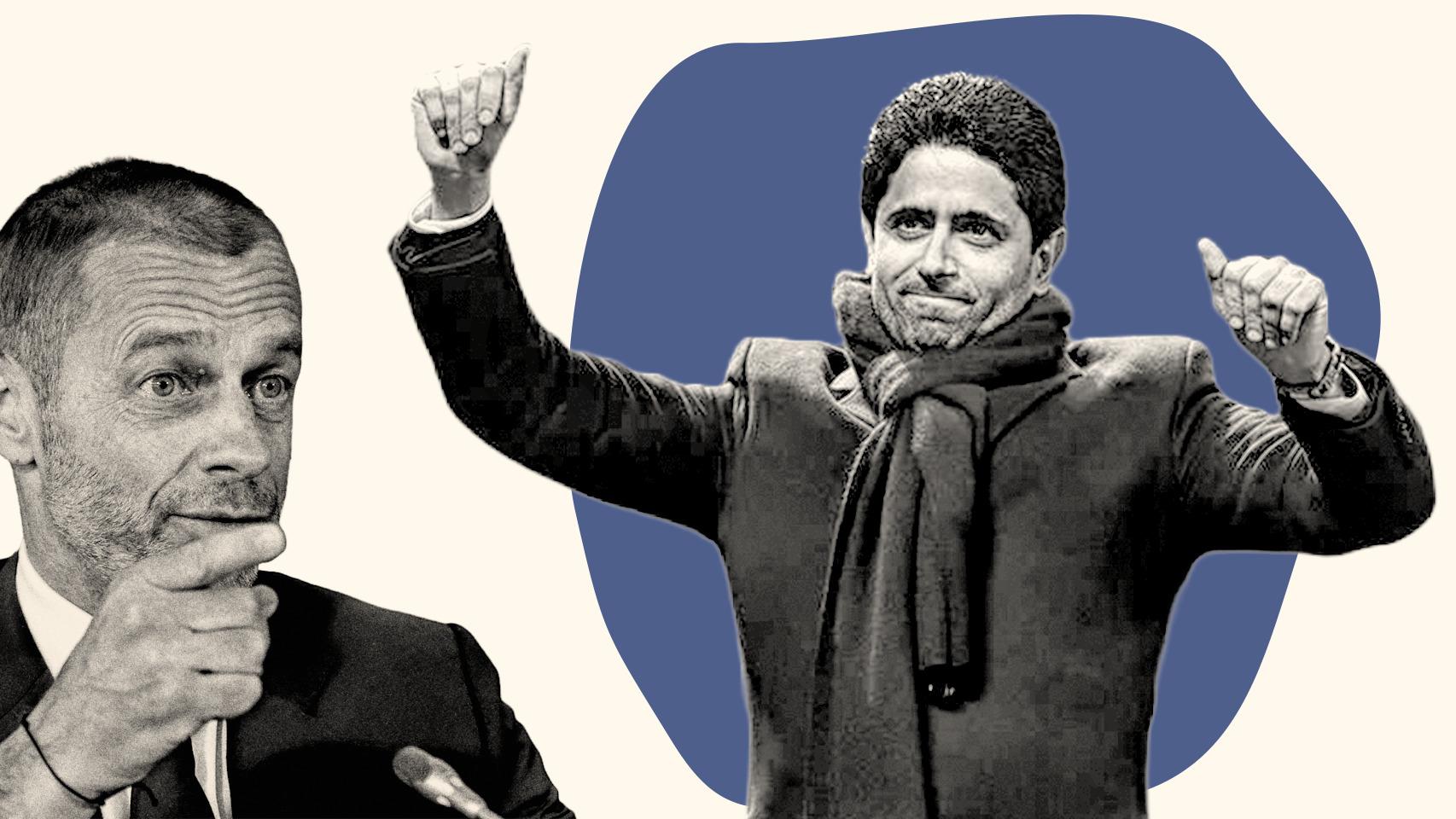 Aleksander Ceferin y Nasser al Khelaifi
