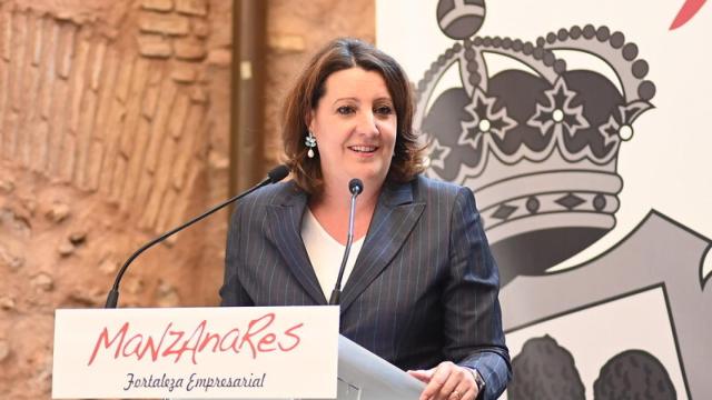 Patricia Franco durante su intervención en Manzanares.