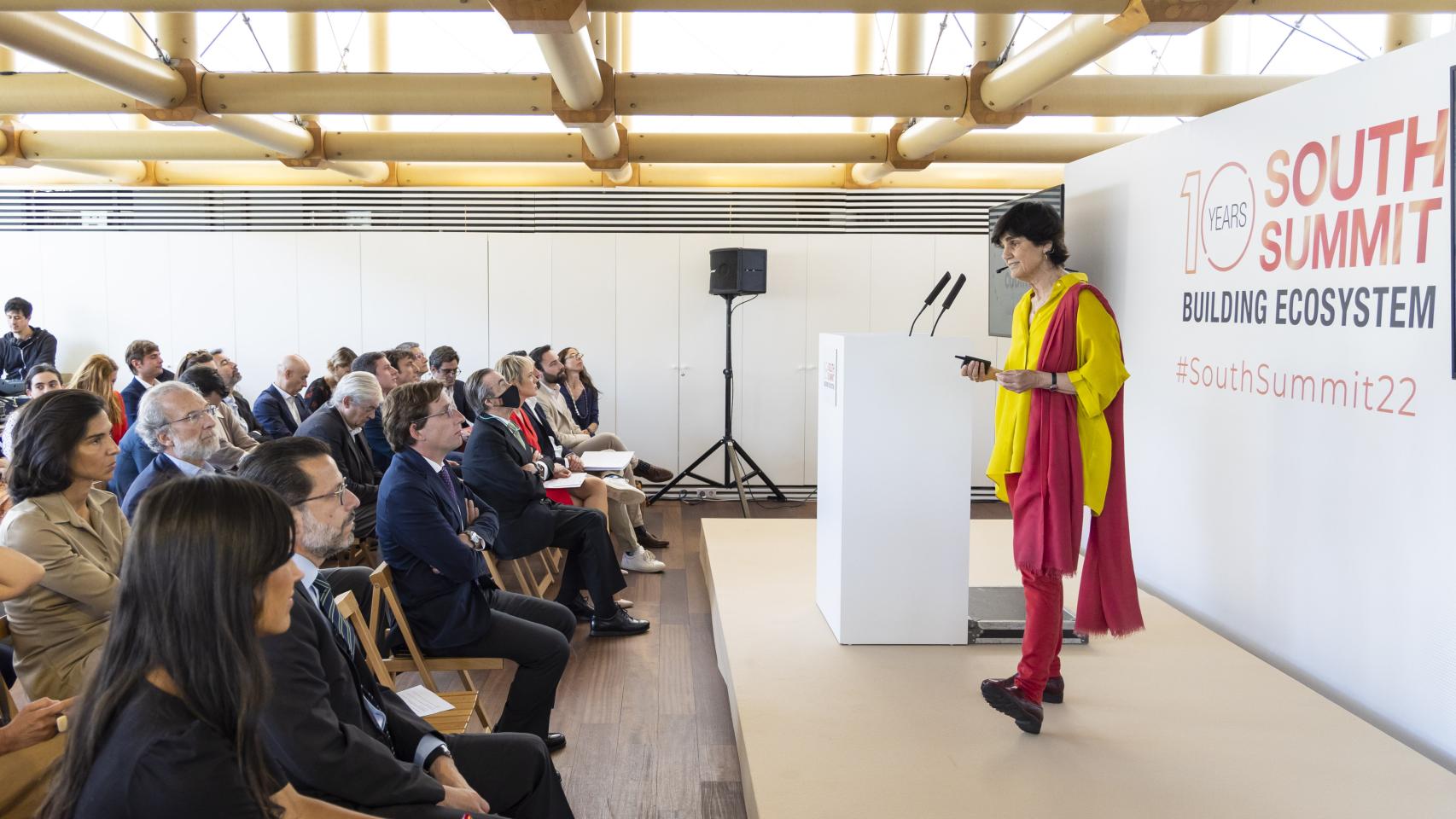 María Benjumea, fundadora y CEO de South Summit, durante la reciente presentación del informe ‘La contribución socioeconómica de South Summit en España’, elaborado por la consultora PwC .