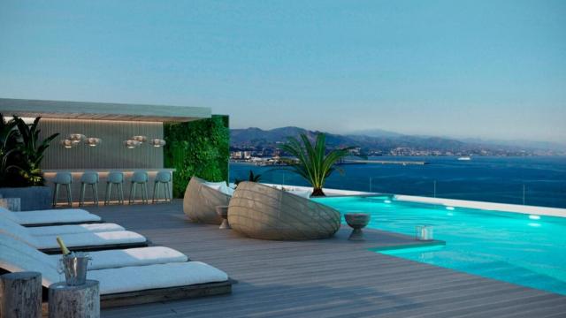 Infografía de las vistas desde las torres del litoral oeste de Málaga.