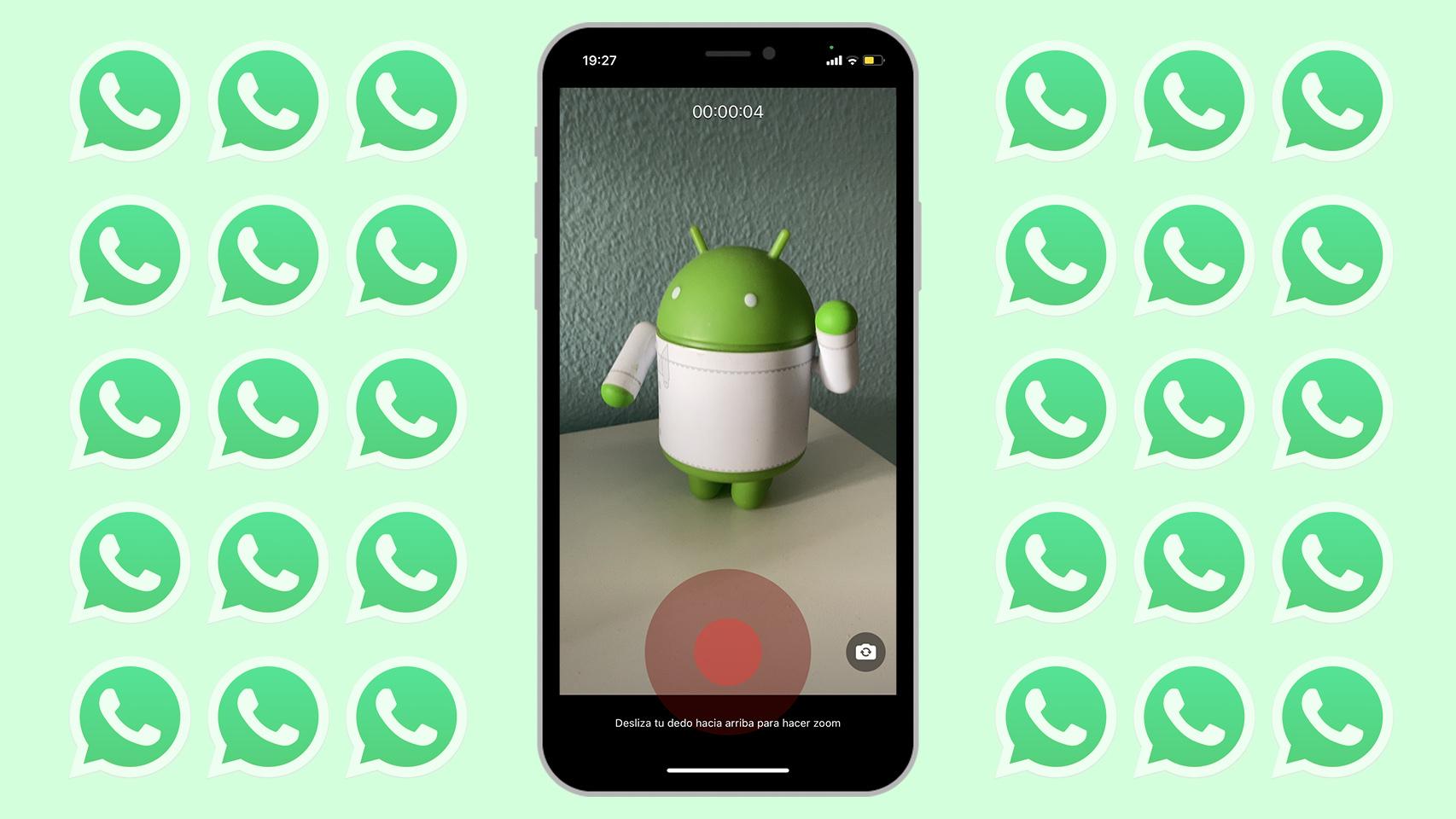 Fotomontaje con el logo de WhatsApp y unos Estados.