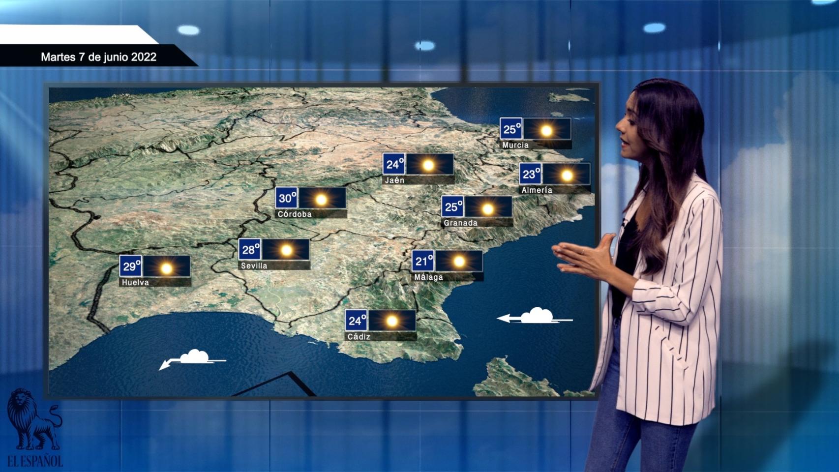 El tiempo para el martes 7 de junio.