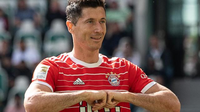 Robert Lewandowski, en un partido del Bayern Múnich de la temporada 2021/2022