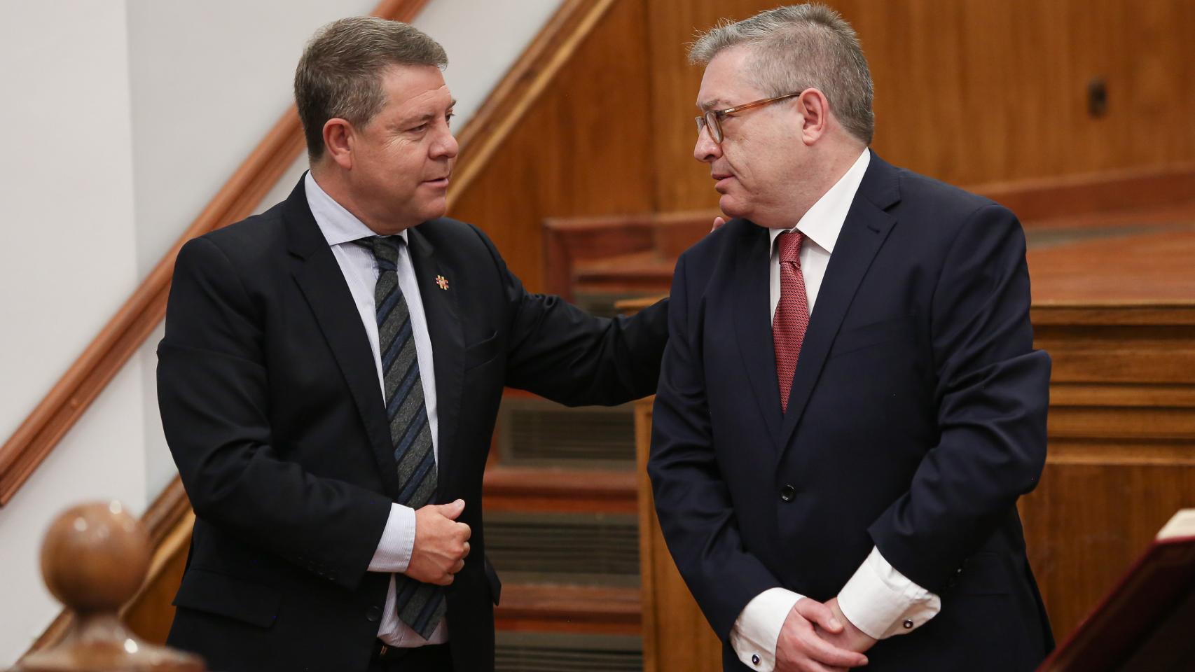 Emiliano García-Page y Fernando Andújar en un momento del acto.