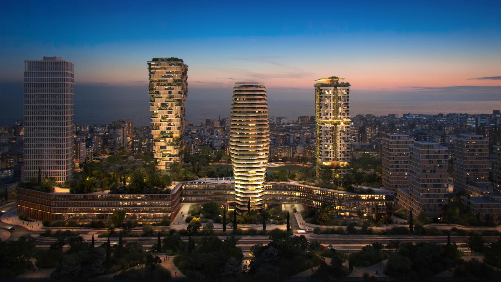 Diseño de Urbania para las torres de Repsol, en Málaga, alguna de las cuales podría ser de alquiler..