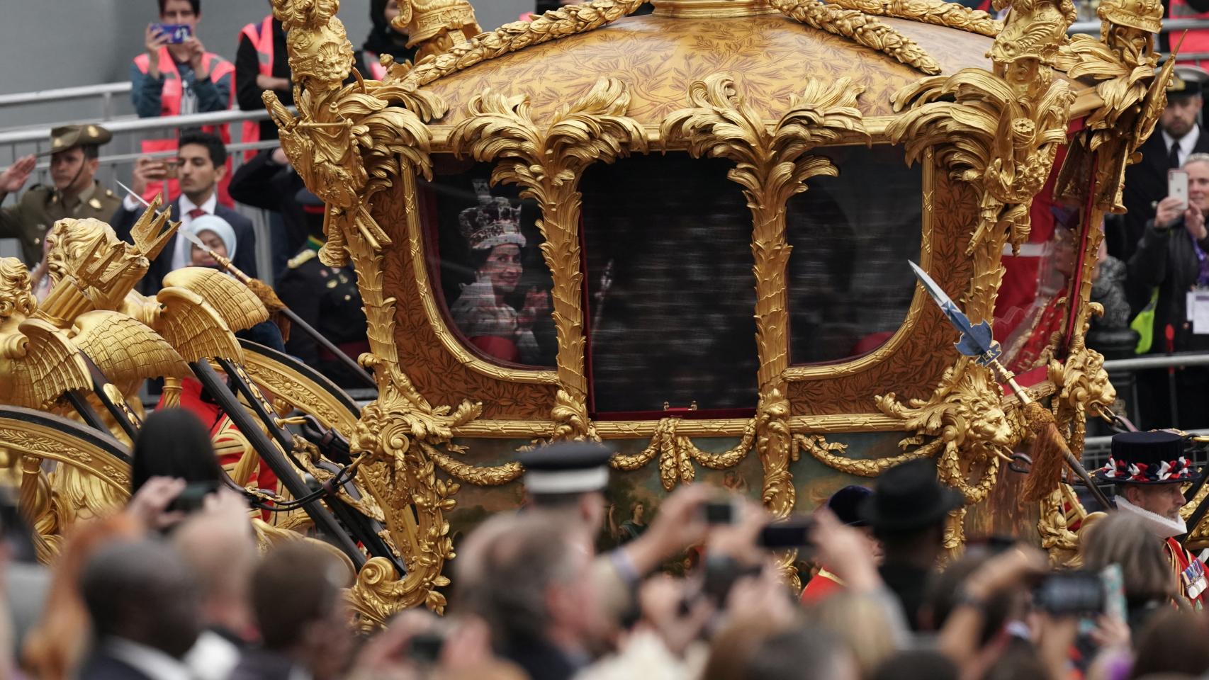 Holograma de la reina de Inglaterra
