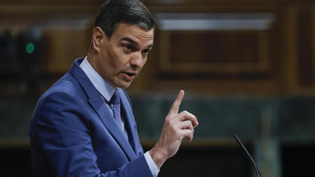 El presidente Pedro Sánchez, durante una intervención en el Congreso de los Diputados.