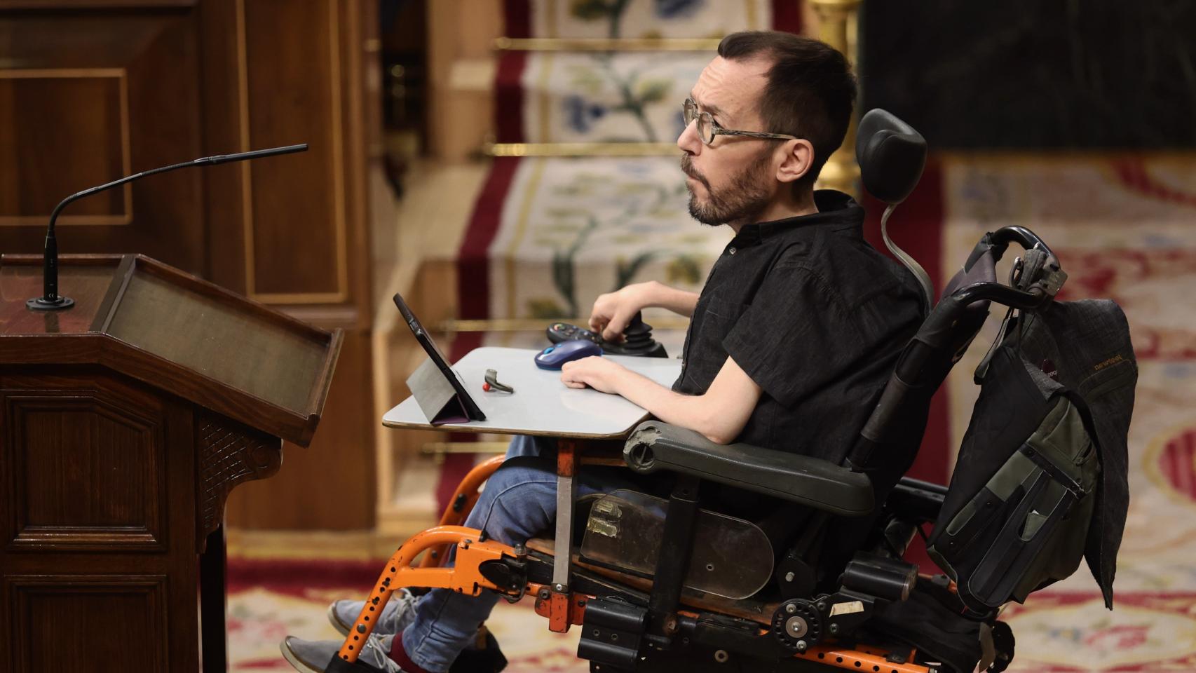Imagen de archivo de Pablo Echenique, portavoz de Unidas Podemos, en el Congreso de los Diputados.