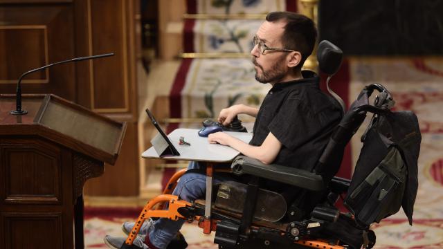Pablo Echenique, portavoz de Unidas Podemos, en el Congreso de los Diputados.