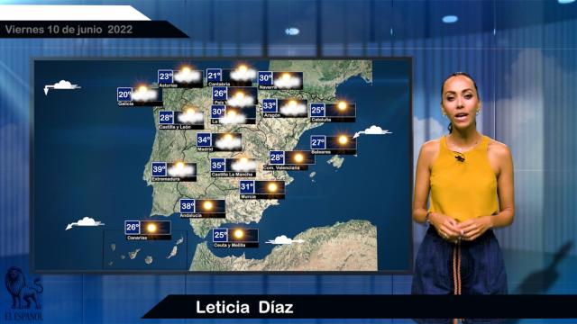 El tiempo para el viernes 10 de junio.