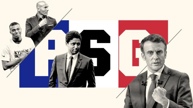 Mbappé, Zidane, Al Khelaifi y Macron
