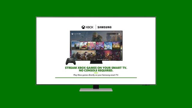 Fotomontaje con un televisor Samsung y con el videojuego en la nube de Xbox.