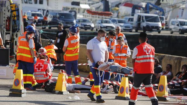 Simulacro de emergencia en el Puerto de Vigo.
