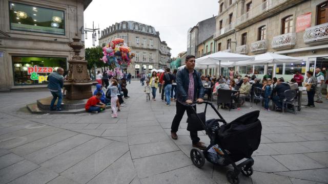 El centro de Pontevedra, completamente peatonalizado.