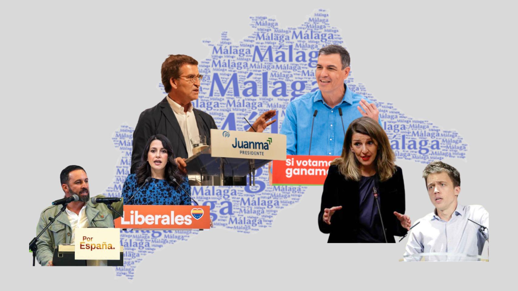 Los líderes nacionales, este fin de semana en Málaga.