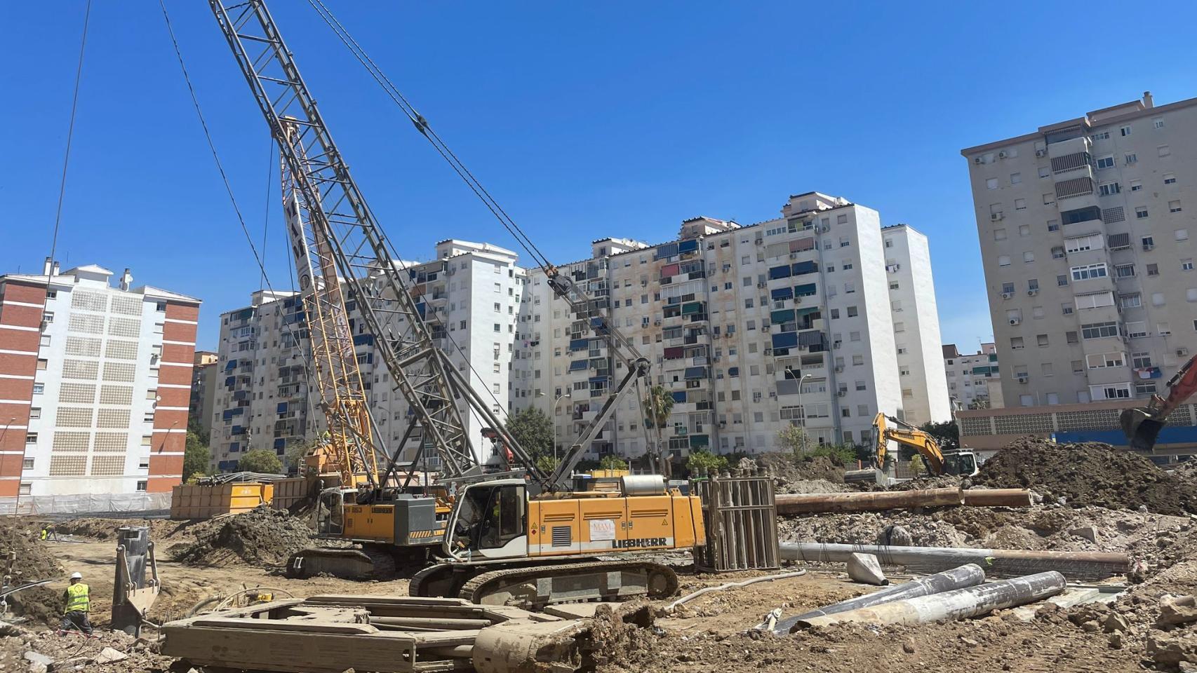 Imagen de archivo de la construcción de una promoción de viviendas en Málaga capital.
