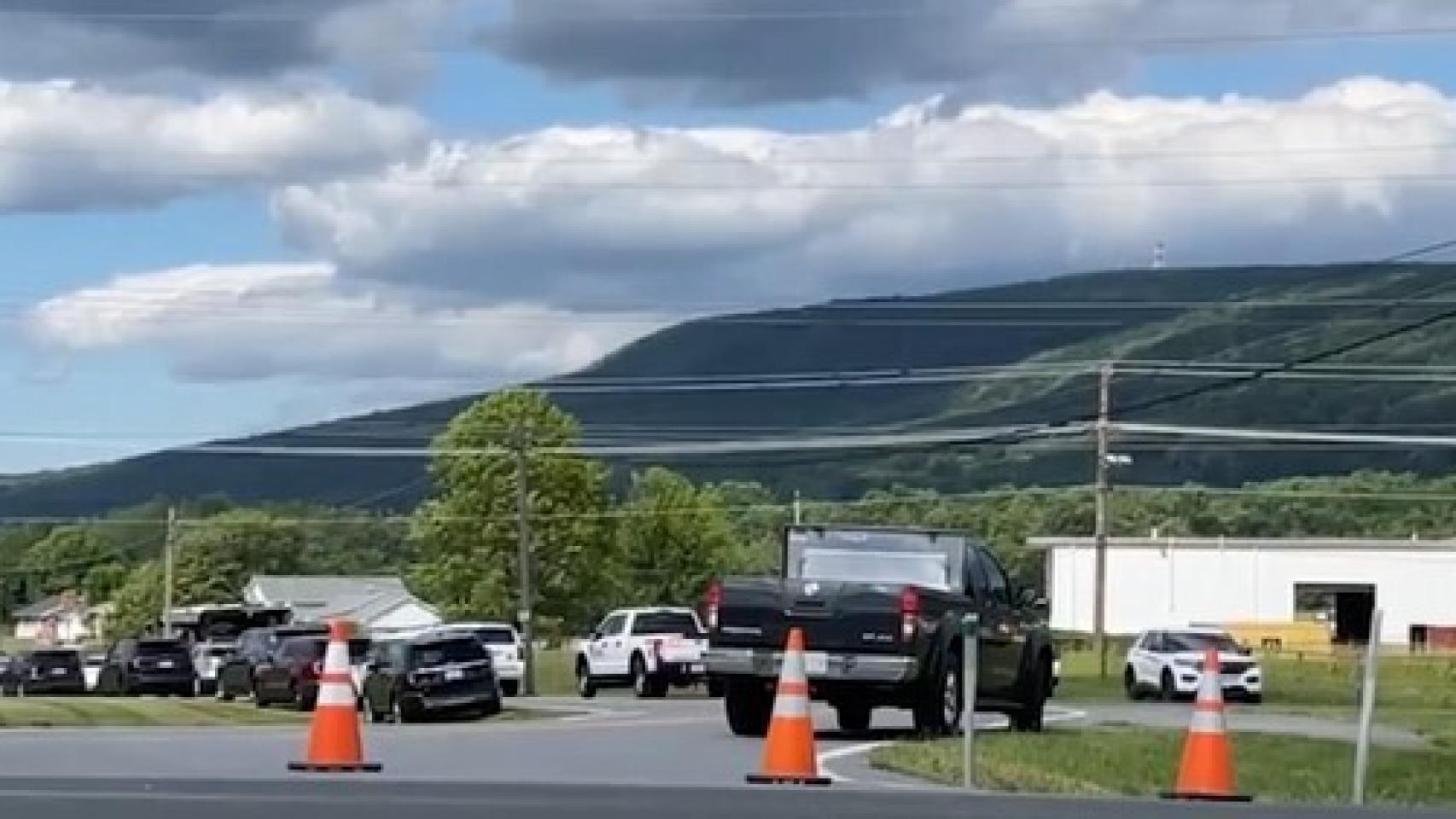 Alrededores del lugar del tiroteo de Maryland, ocurrido este jueves 9 de junio