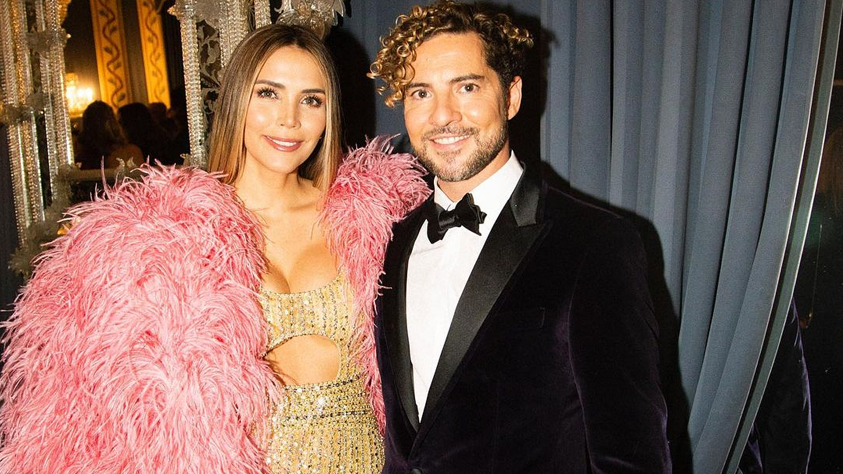 Rosanna Zanetti y David Bisbal, en una imagen tomada en la fiesta de 'Vanity Fair'.