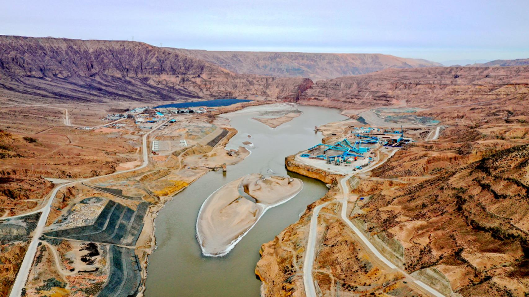 Construcción presa de Yangqu