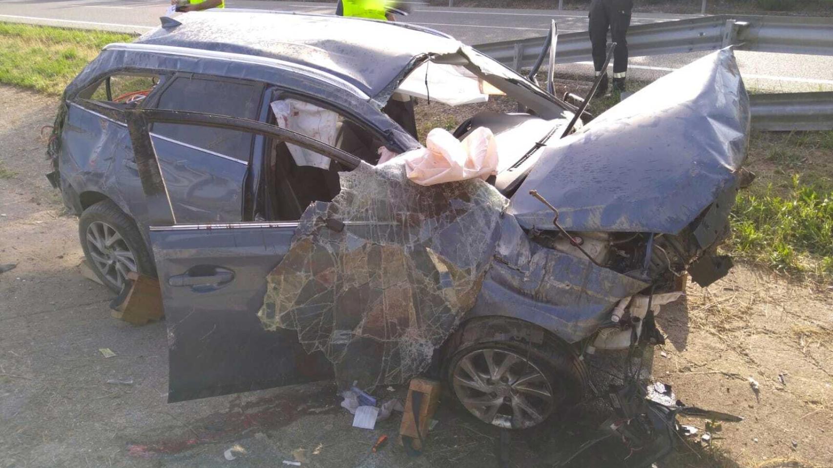 Espectacular accidente con un herido grave en Congosto