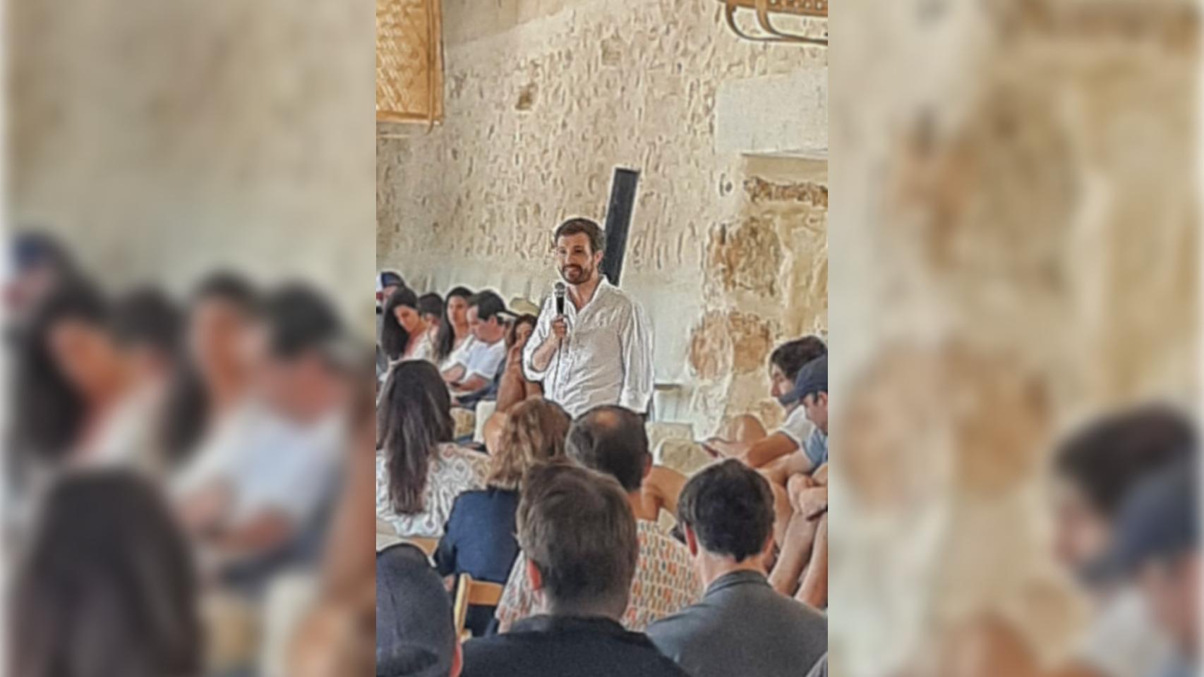 El expresidente del PP Pablo Casado, el domingo en un foro organizado por el fundador de Jazztel Martin Varsavsky.