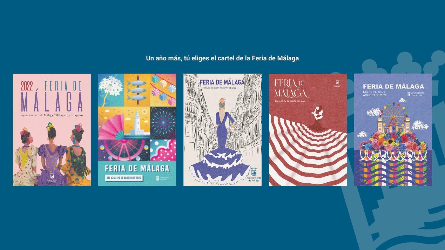 Los malagueños ya pueden votar su cartel favorito para la Feria de Málaga 2022.