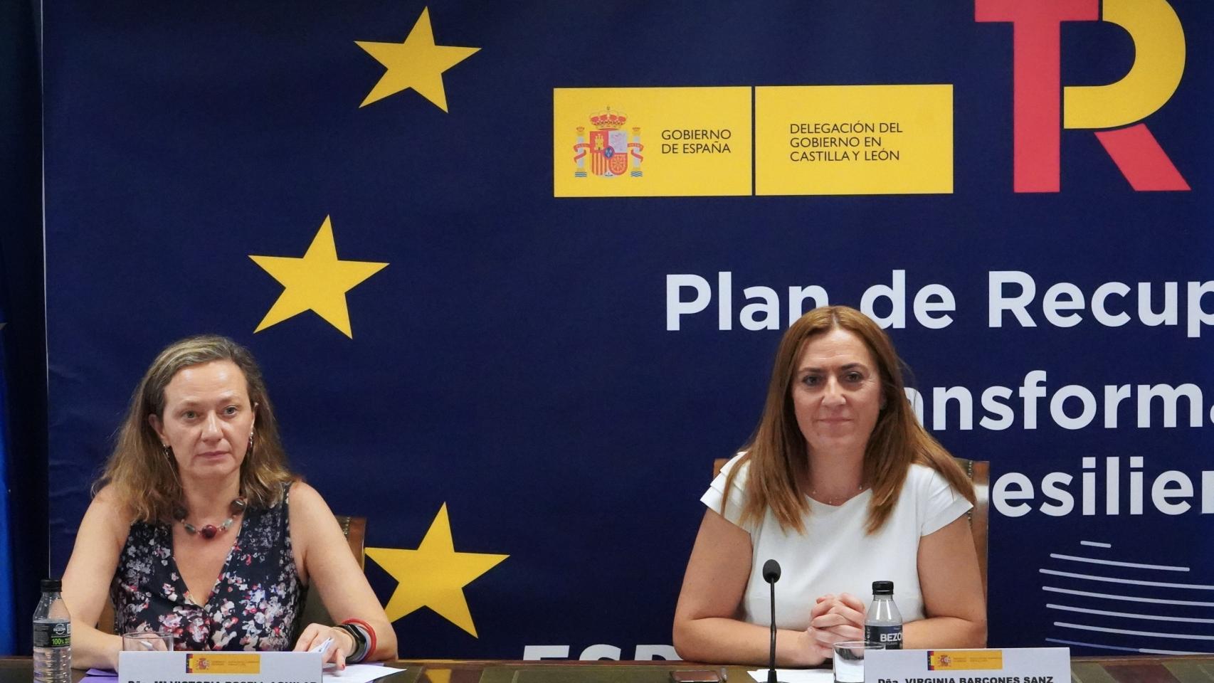 Virginia Barcones este martes en la reunión con la delegada del Gobierno para la Violencia de Género, Victoria Rosell.