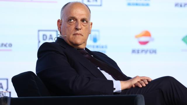 Javier Tebas, presidente de La Liga, durante un acto