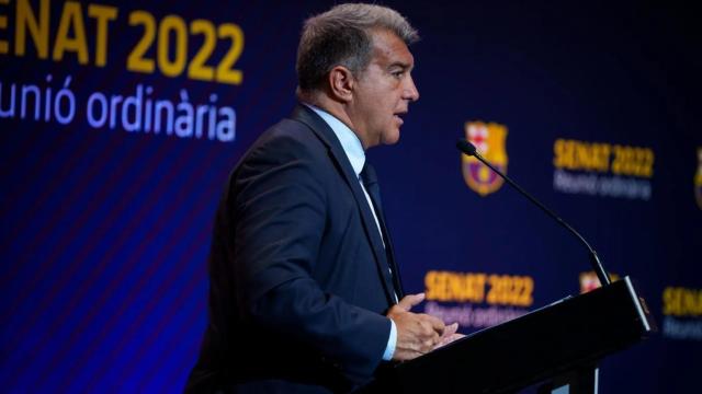 Joan Laporta en un acto del FC Barcelona.