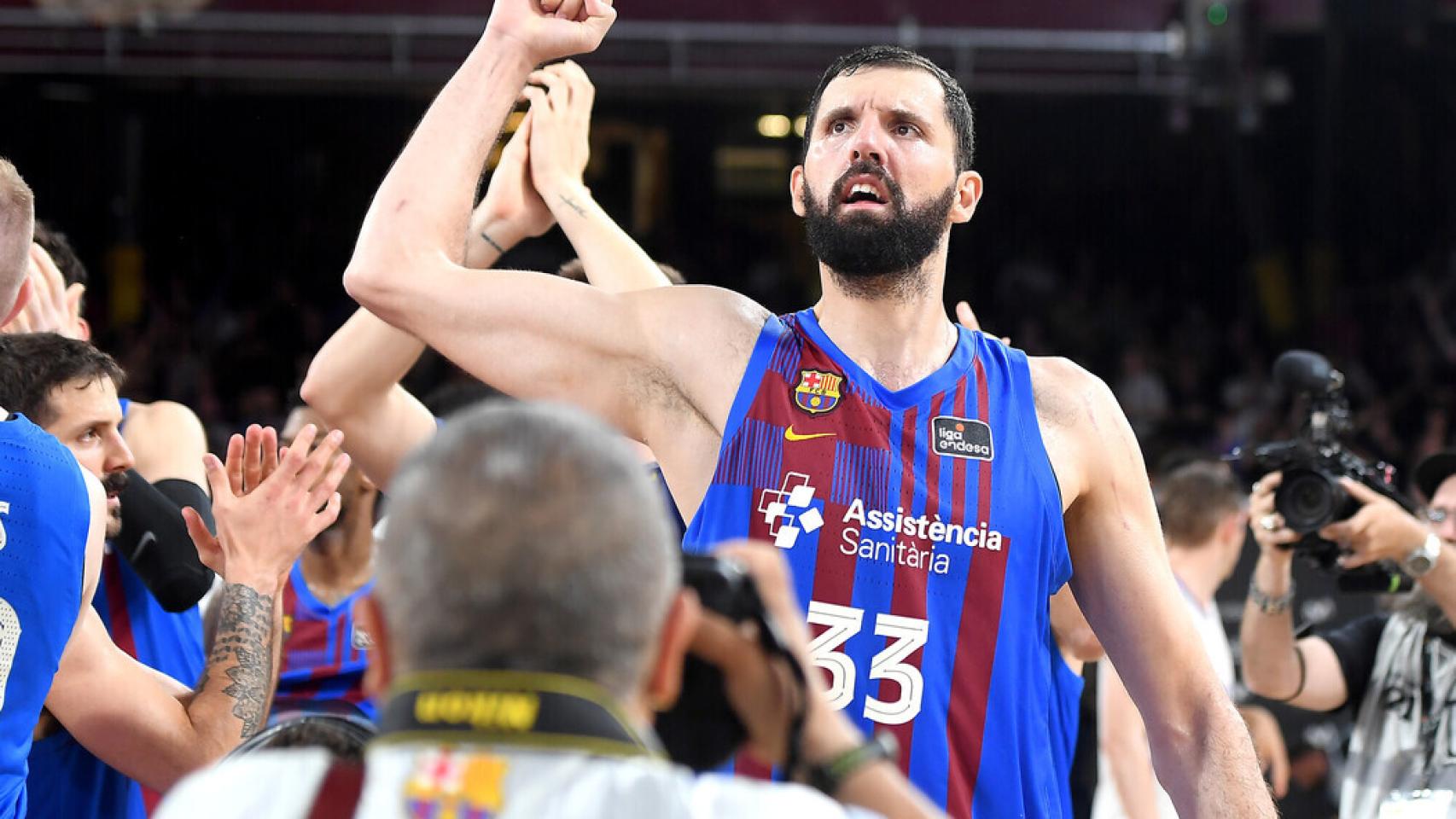 Nikola Mirotic celebra la victoria.