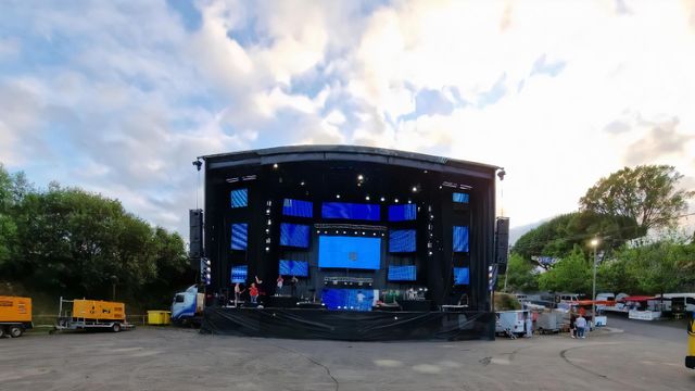 El escenario de la orquesta Fania Blanco Show.