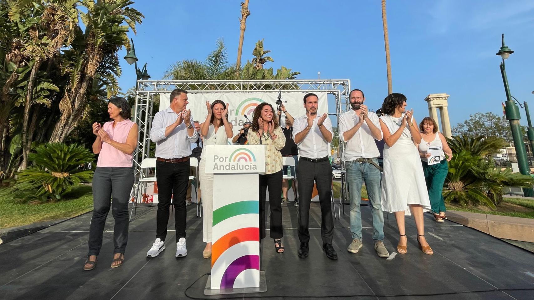 Participantes en el mitin de Por Andalucía.