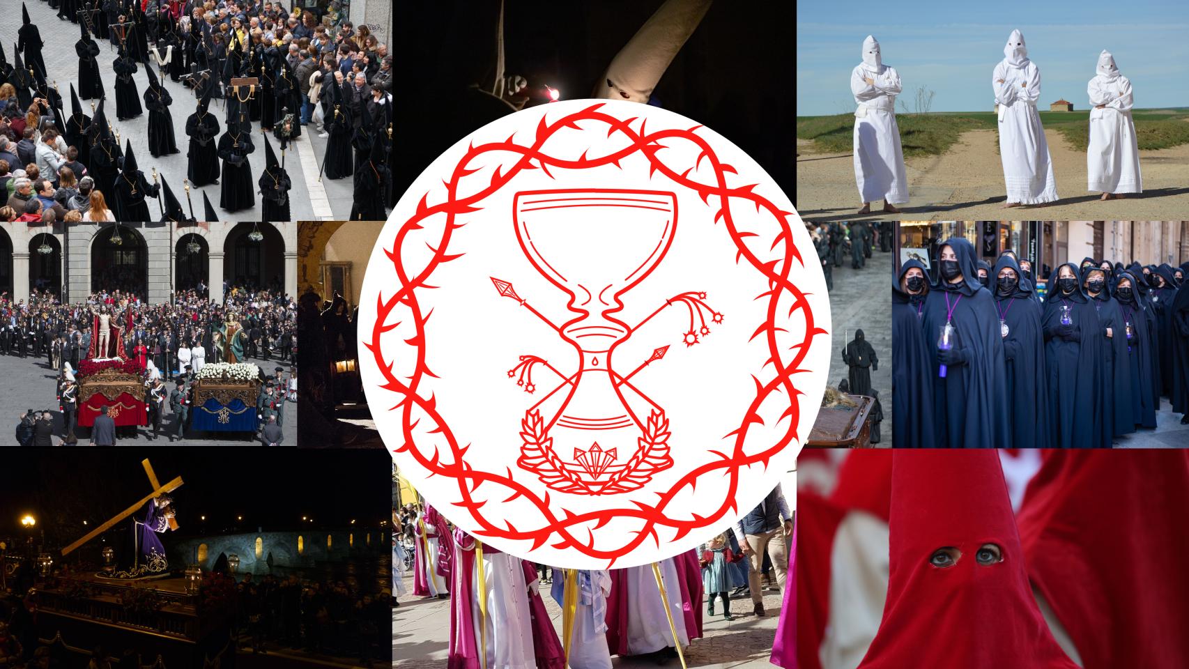Collage con el logotipo de la Cofradía de la Sangre