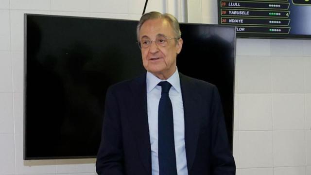Florentino Pérez, tras la consecución de la Liga ACB 36.