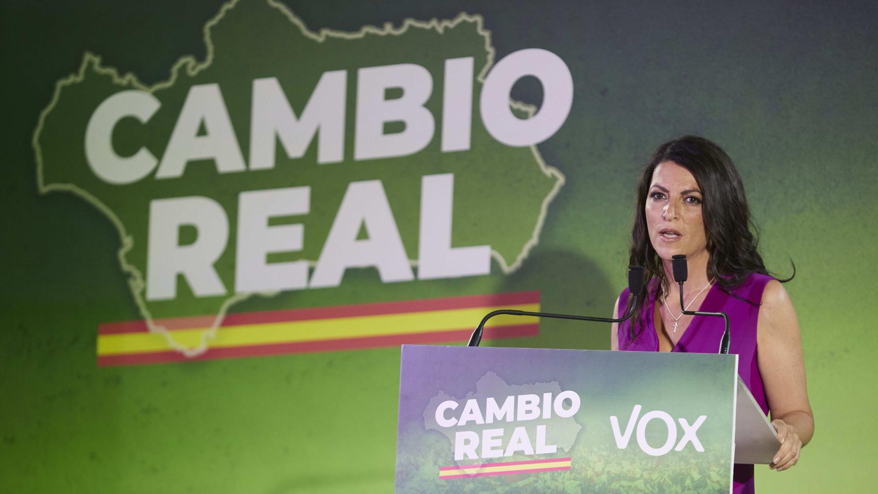 La candidata de Vox a la Junta de Andalucía, Macarena Olona, realiza valoración tras el resultado electoral.
