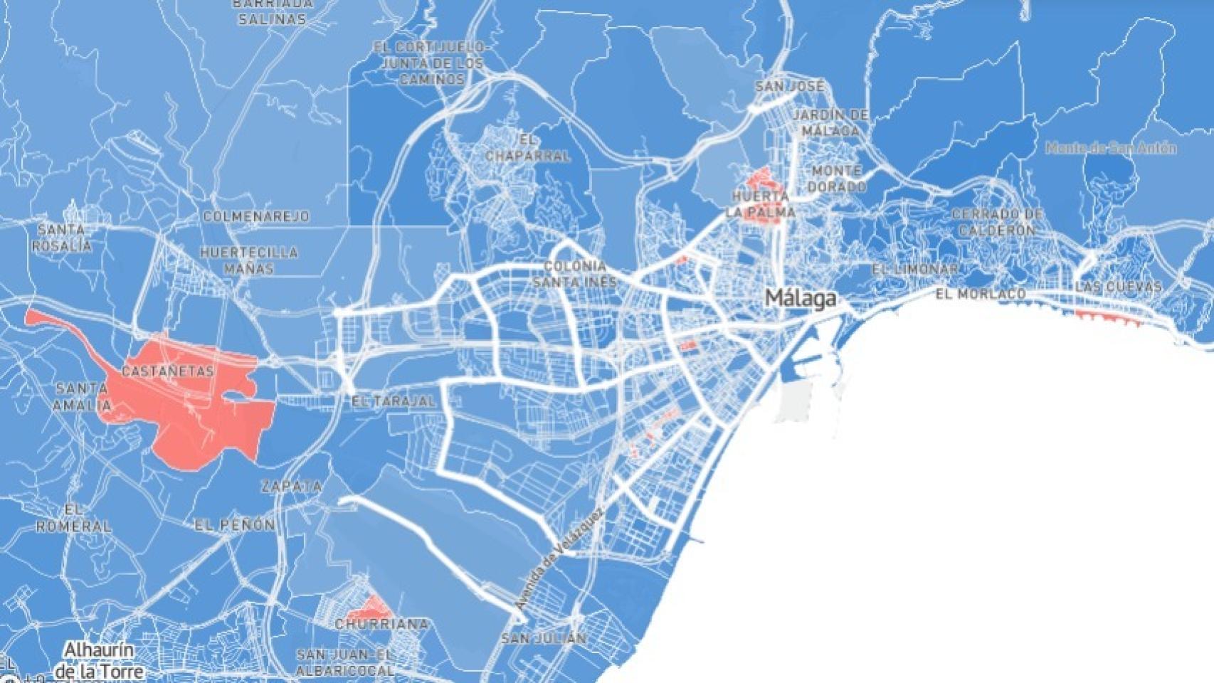 Mapa electoral de la capital.