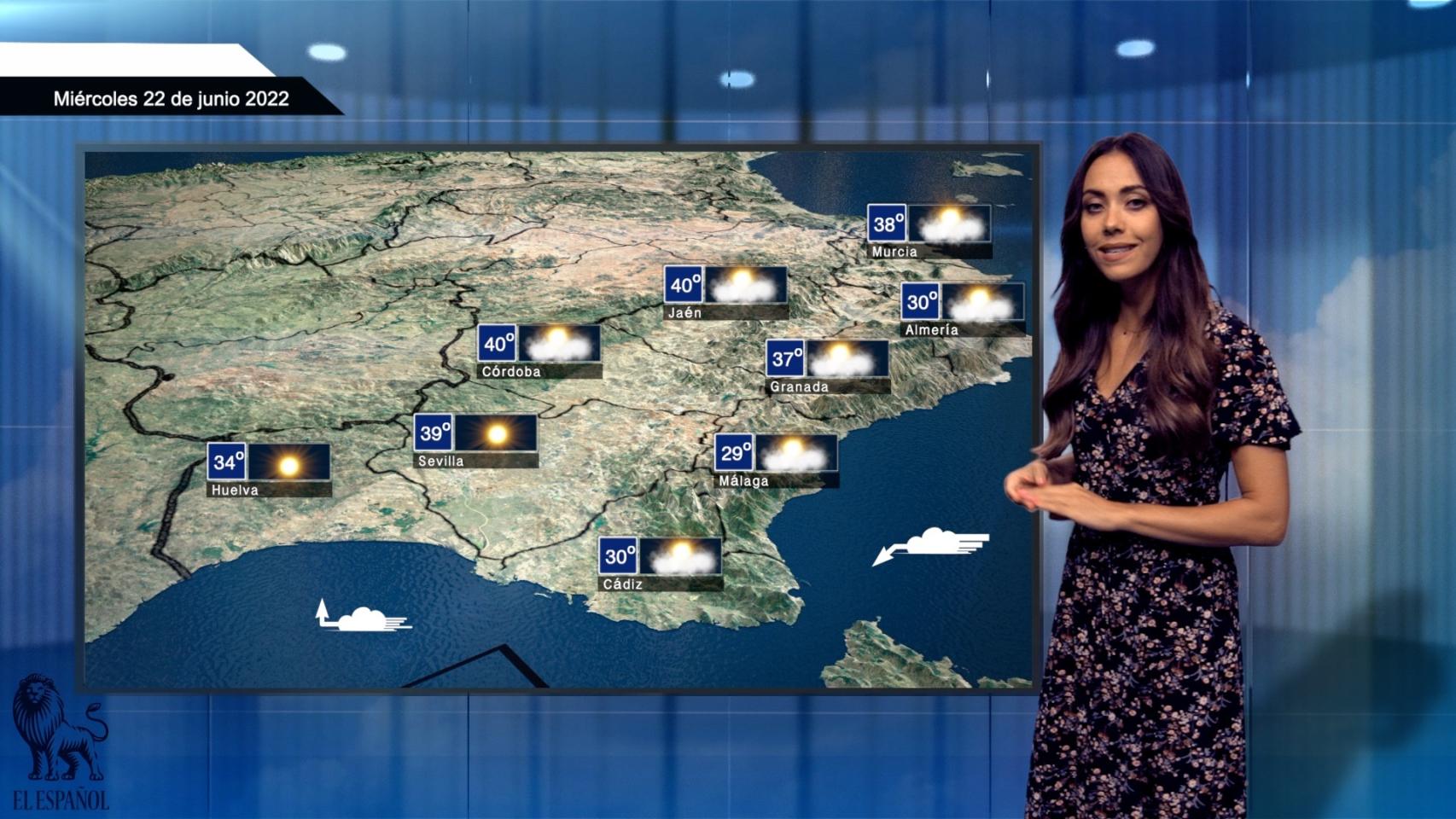 El tiempo para el miércoles 22 de junio.