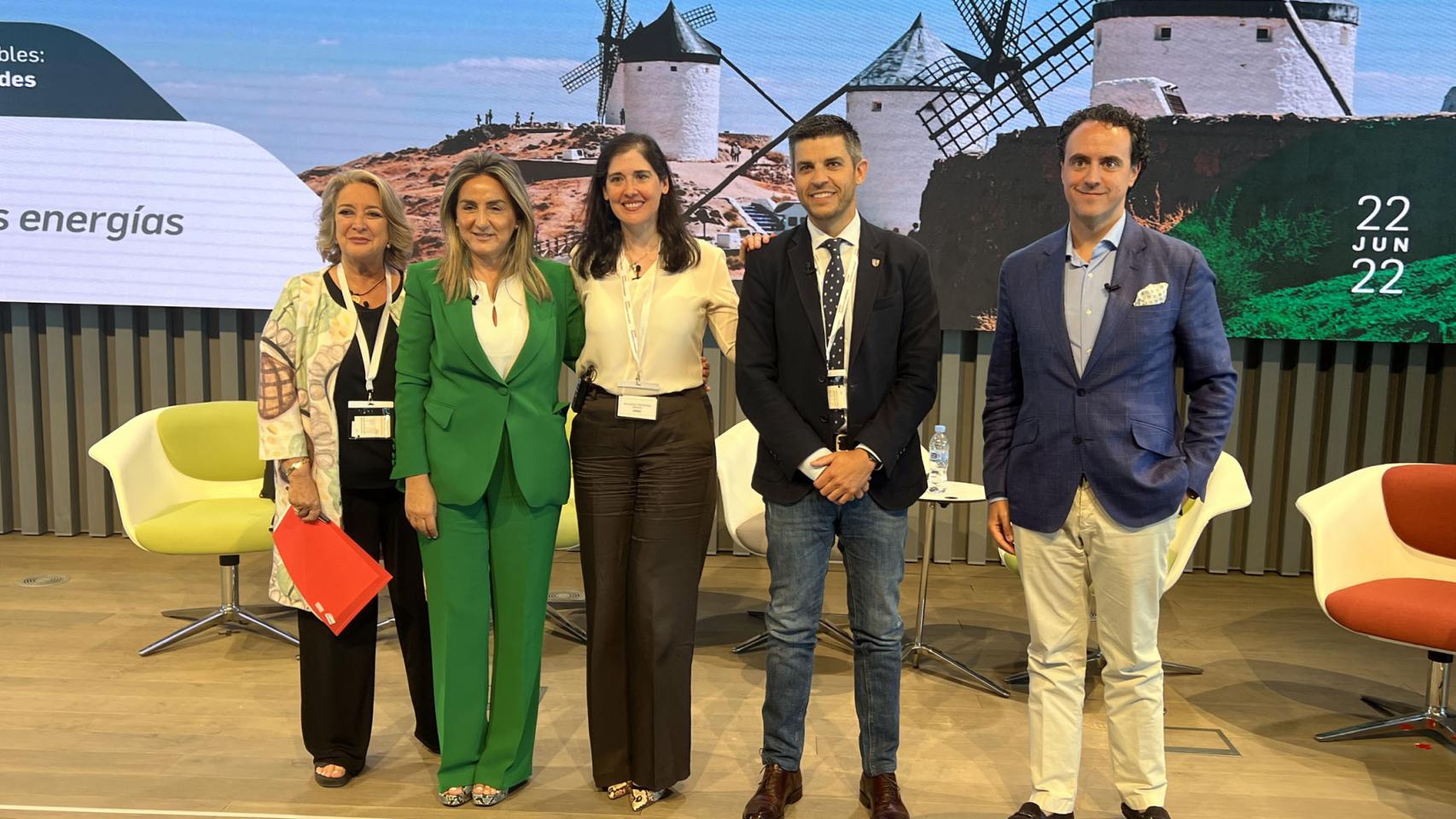 Esther Esteban, Milagros Tolón, Jerusalem Hernández, Santiago Lázaro y Antonio Rivero, de izquierda a derecha.
