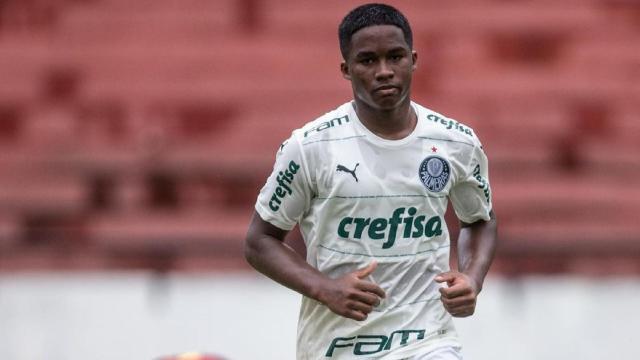 Endrick, durante un partido con Palmeiras.