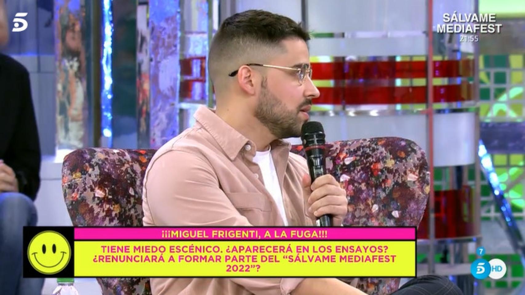 Miguel Frigenti en 'Sálvame'.