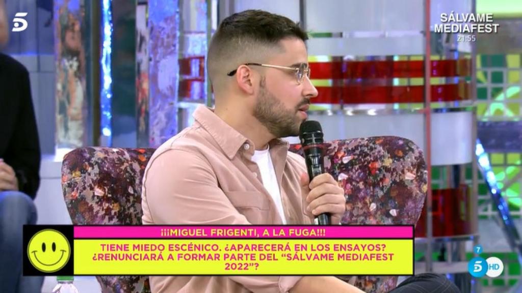 Miguel Frigenti en 'Sálvame'.