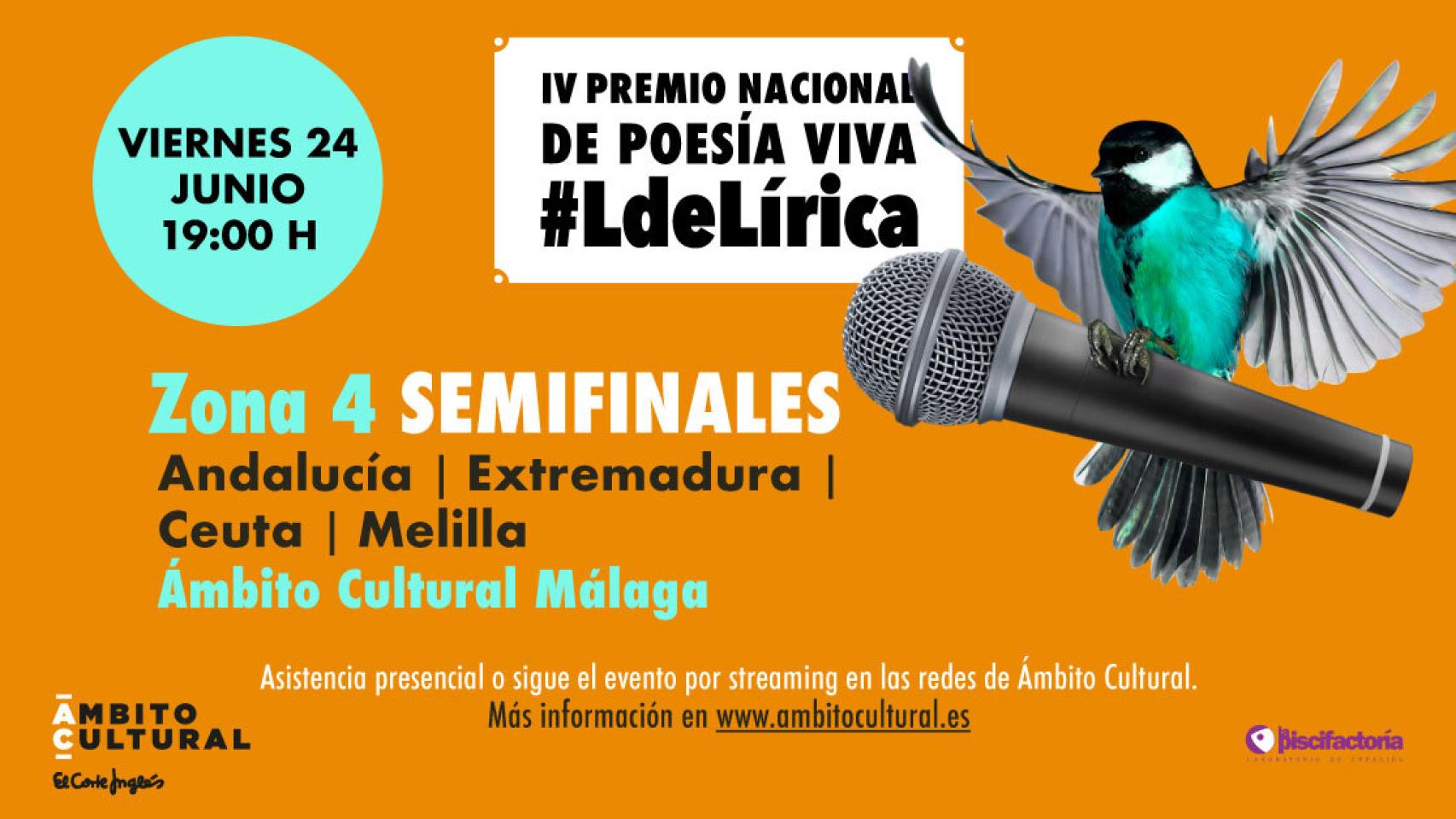 Málaga acoge la semifinal de la zona 4 del Premio Nacional de Poesía Viva #LdeLírica